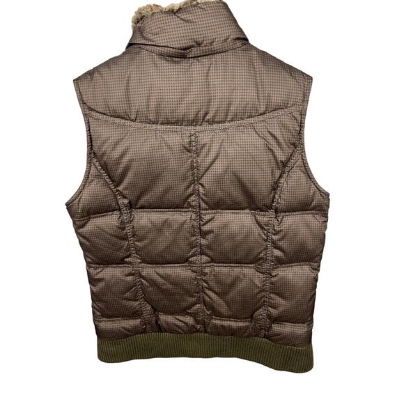 Women's Small‎ Eddie Bauer Premium Goose Down Vest Puffer Quilted Faux Fur Trim - Picture 11 of 11